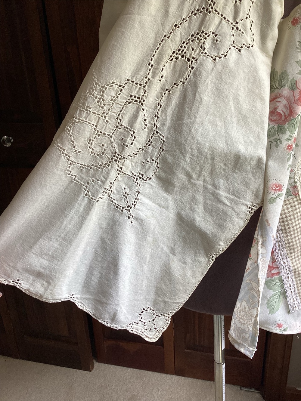Handmade Patchwork Eyelet Tank Top OS Upcycled Reworked - Picture 9 of 15
